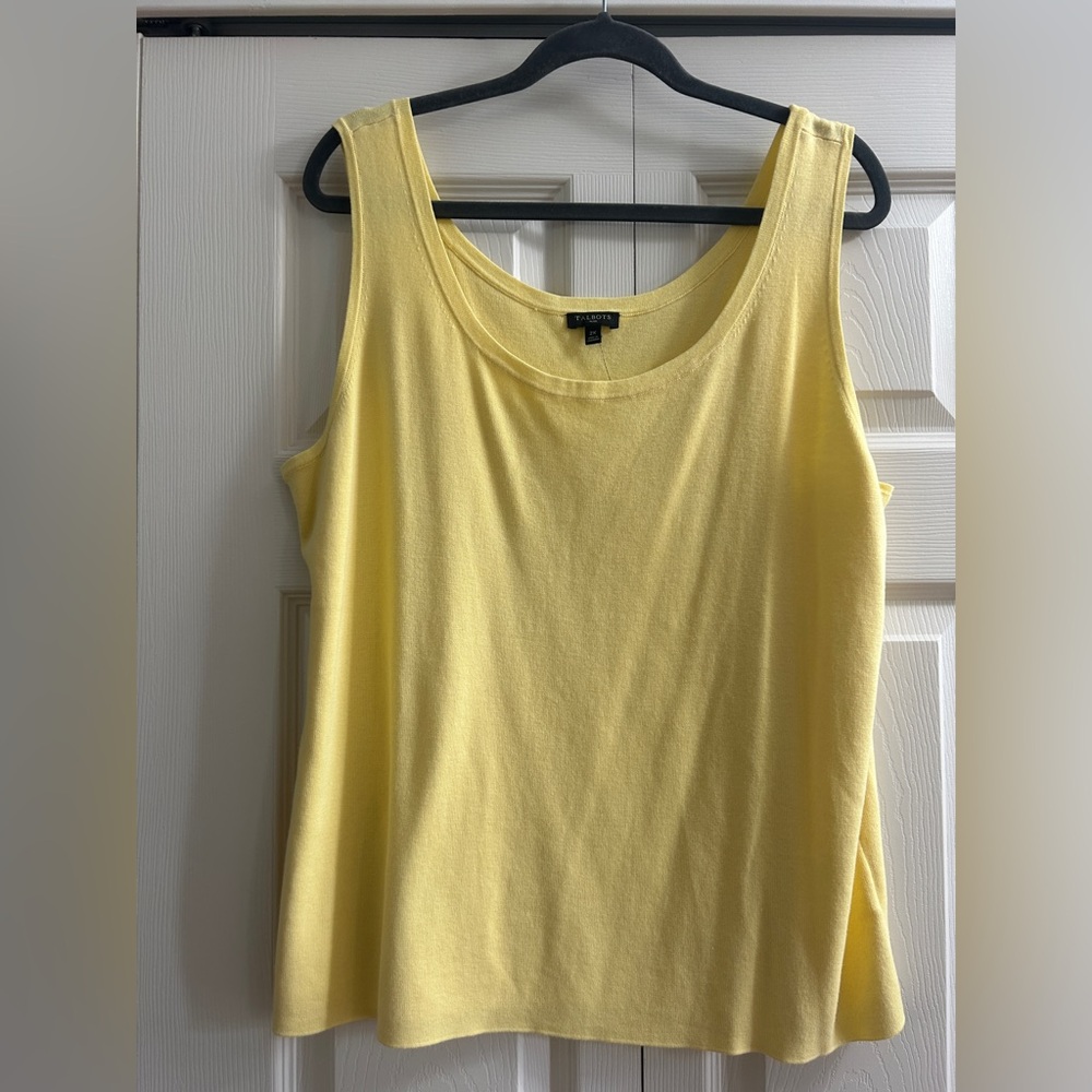 Talbots Tank Women’s Size 2X Yellow Sleeveless Knit Shell Spring NWT